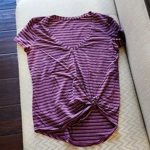 Lululemon Love Tee VStep Stripe Plumful Arctic Plum Size 4